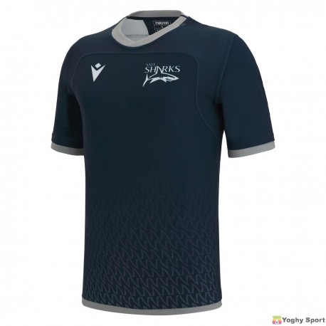 SHARK M22/23 TRAINING RUGBY JERSEY SS NAV/GRY SR