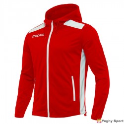 top tuta con cappuccio PAN HOODY rosso/bianco